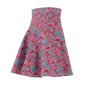 Blue Paisley Skater Skirt - Vibrant Statement Design - Dipaliz - Skirts