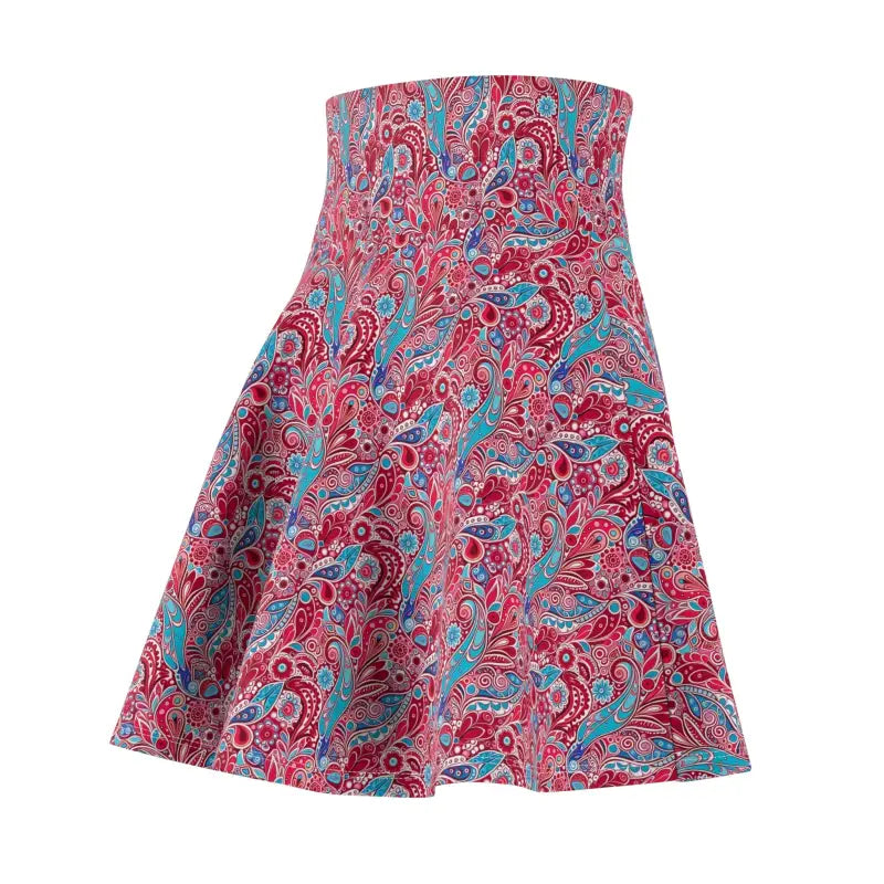 Twirl in Style: Blue Paisley Women’s Skater Skirt - All Over Prints