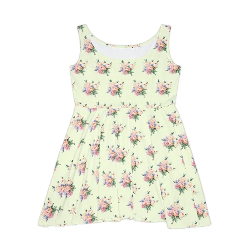 Twirl in Style: Pastel Delicate Flower Skater Dress - Dresses