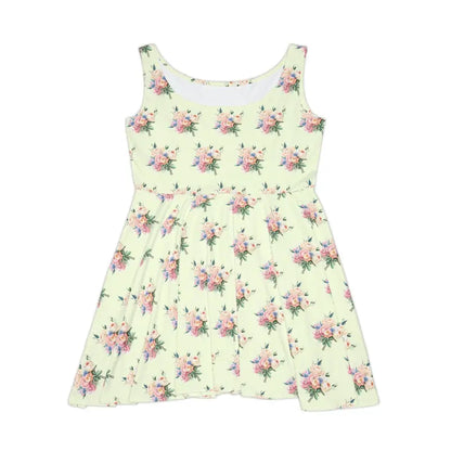 Twirl in Style: Pastel Delicate Flower Skater Dress - Dresses