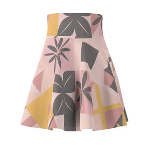 Pastel Colors Geometric Pattern Skater Skirt - Dipaliz - Skirts