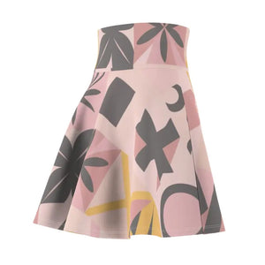 Pastel Colors Geometric Pattern Skater Skirt - Dipaliz - Skirts