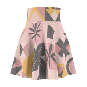 Pastel Colors Geometric Pattern Skater Skirt - Dipaliz - Skirts