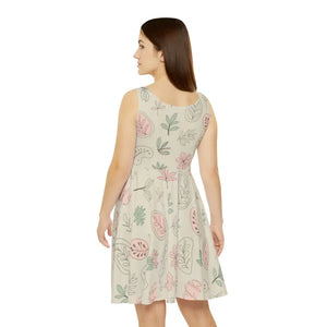 Skater Dress Delicate Flowers Polyester Spandex - Dipaliz - Dresses