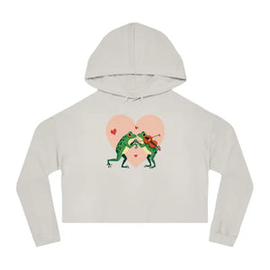 Chic Hooded Sweatshirt Frogs Playing Violin Cotton Face Yarn Dipaliz - Bone / Xs - Hoodies