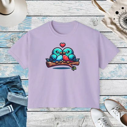 Two Love Birds Women’s Boxy Tee - Orchid / s T-shirt