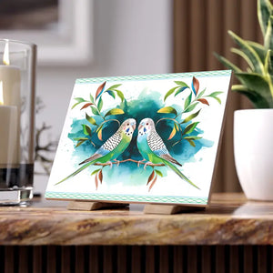 Vibrant Two Parrots Ceramic Photo Tile - Home Decor Art - Dipaliz - Ceiling Tiles