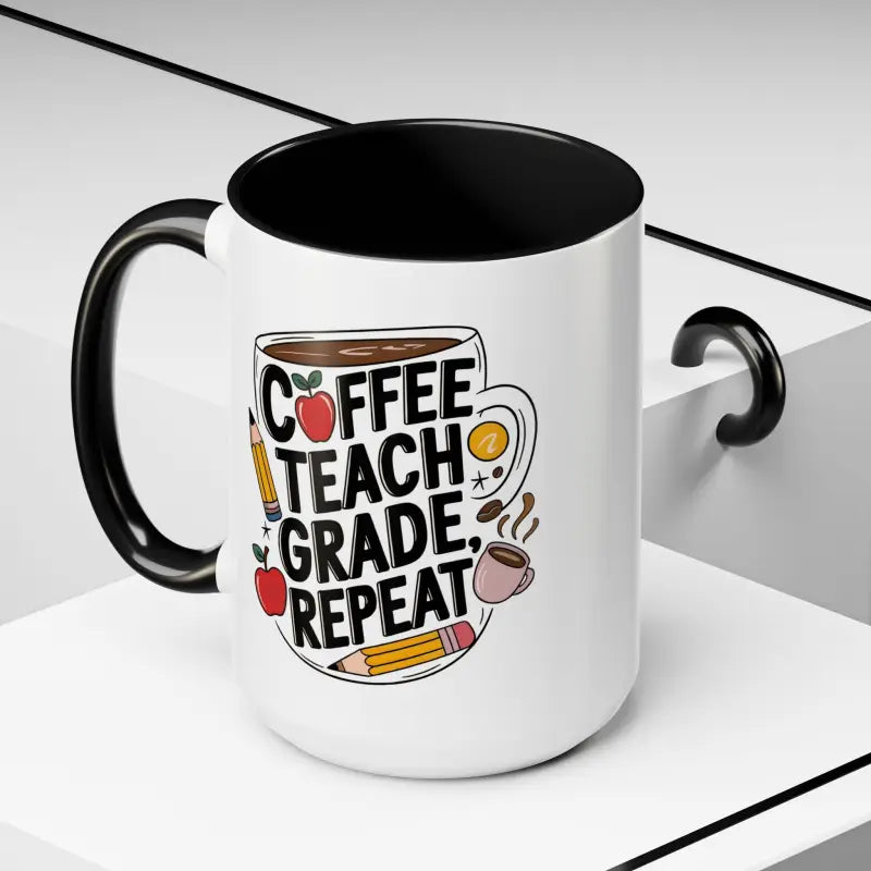 Elevate your Sip with the Two-tone Accent Coffee Mug for Teachers