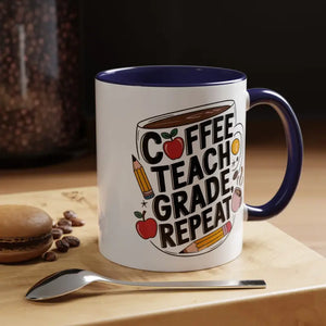 Mug - Two-tone Accent Coffee for Teachers - Dipaliz 11oz / Navy