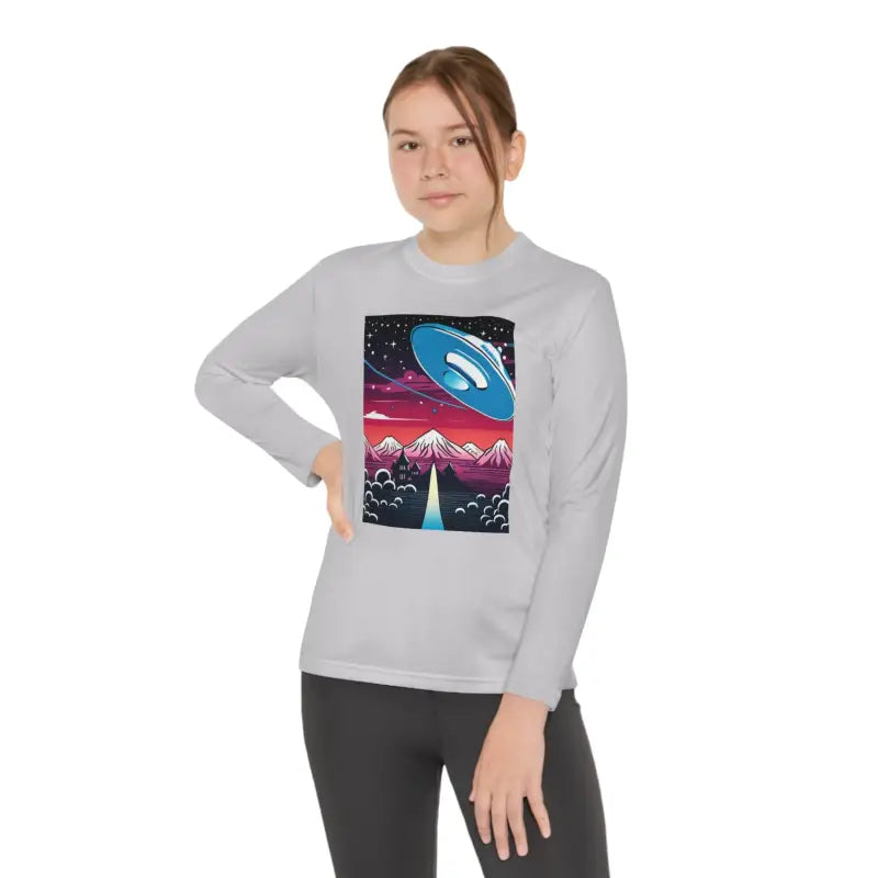 Blast off in Style with Youth Long Sleeve Competitor Tee - Silver / s Kids Clothes