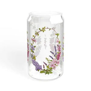 16oz Sipper Glass with Bamboo Lid Floral Design by Dipaliz - Tumblers