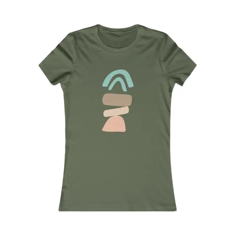 Abstract Landscape Women’s Favorite Tee by Dipaliz - Standout Style! - s / Military Green T-shirt