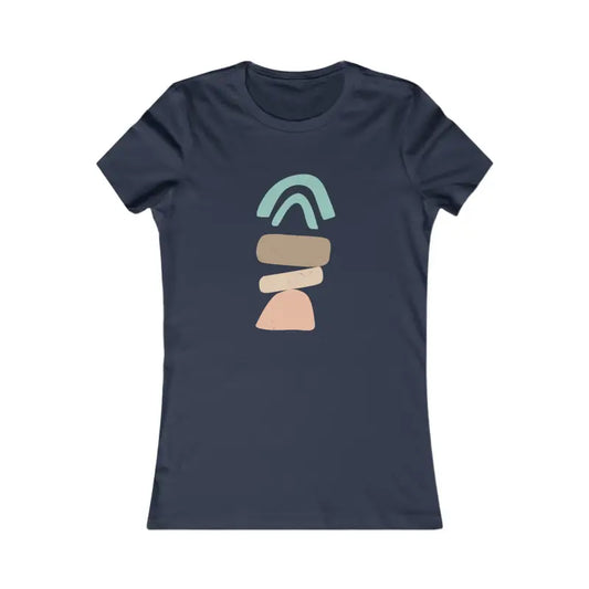 Dive Into Style: Women’s Favorite Abstract Landscape Tee - s / Navy T-shirt