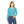 T-shirt - Long Sleeve v Neck Shirt - Blue Spandex Comfort - Dipaliz