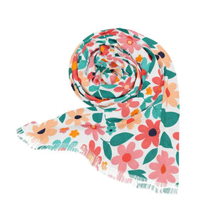Chic Floral Print Scarf - Ultimate Style Statement - Dipaliz - 27’’ × 73’’ - Scarves & Shawls
