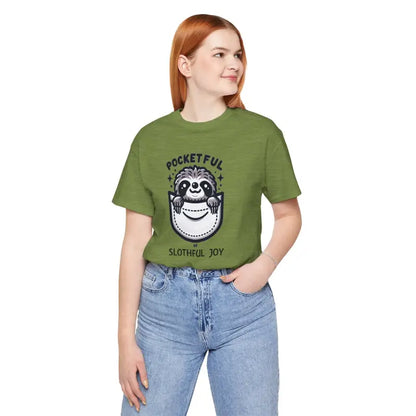 Chill in Style with the Sloth Expedition Short Sleeve Tee - Heather Green / s T-shirt