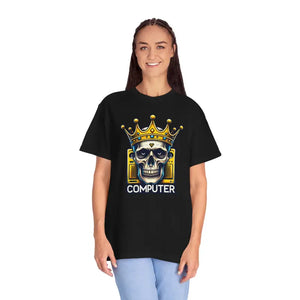 Cotton T-shirt Skull with Crown Edgy Comfort Style - Dipaliz - Clothing Tops