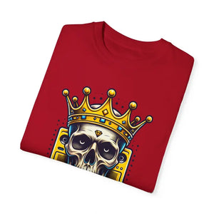 Cotton T-shirt Skull with Crown Edgy Comfort Style - Dipaliz - Clothing Tops