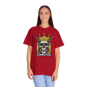 Cotton T-shirt Skull with Crown Edgy Comfort Style - Dipaliz - Clothing Tops
