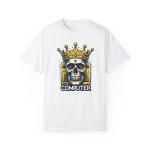Cotton T-shirt Skull with Crown Edgy Comfort Style - Dipaliz - Clothing Tops