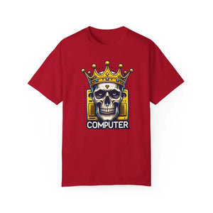 Cotton T-shirt Skull with Crown Edgy Comfort Style - Dipaliz - Clothing Tops