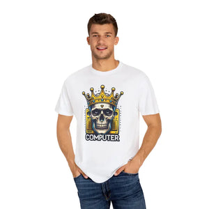 Cotton T-shirt Skull with Crown Edgy Comfort Style - Dipaliz - Clothing Tops