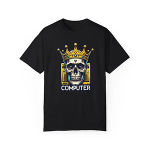 Cotton T-shirt Skull with Crown Edgy Comfort Style - Dipaliz - Clothing Tops
