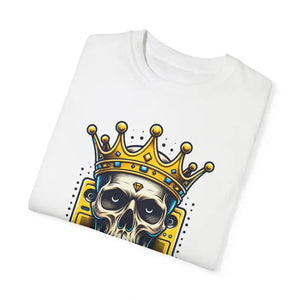 Cotton T-shirt Skull with Crown Edgy Comfort Style - Dipaliz - Clothing Tops