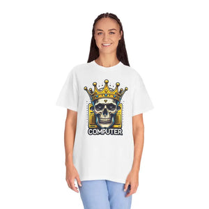 Cotton T-shirt Skull with Crown Edgy Comfort Style - Dipaliz - Clothing Tops
