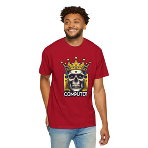 Cotton T-shirt Skull with Crown Edgy Comfort Style - Dipaliz - Red / s - Clothing Tops