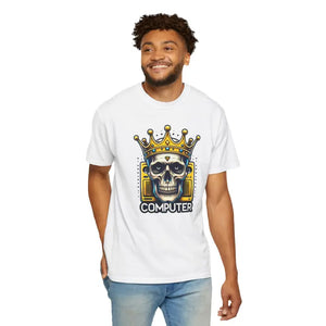 Cotton T-shirt Skull with Crown Edgy Comfort Style - Dipaliz - White / s - Clothing Tops