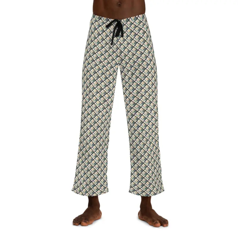 Neutral Plaid Pajama Pants for Ultimate Comfort Relaxation - l / White Stitching Pajamas