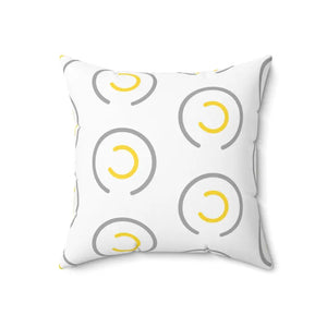 Grey Circles Spun Polyester Pillow - Luxury Comfort - Dipaliz - 18’’ × - Throw Pillows