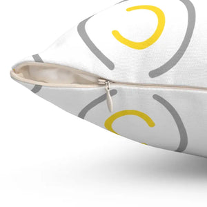 Grey Circles Spun Polyester Pillow - Luxury Comfort - Dipaliz - Throw Pillows