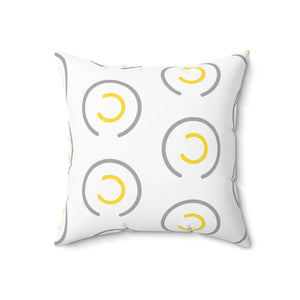 Grey Circles Spun Polyester Pillow - Luxury Comfort - Dipaliz - Throw Pillows