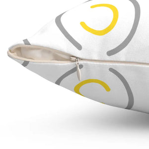 Grey Circles Spun Polyester Pillow - Luxury Comfort - Dipaliz - Throw Pillows