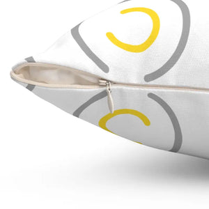 Grey Circles Spun Polyester Pillow - Luxury Comfort - Dipaliz - Throw Pillows