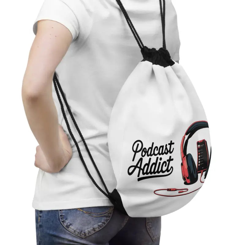 Rock your Style with the Podcast Addict Drawstring Bag - one Size Bags