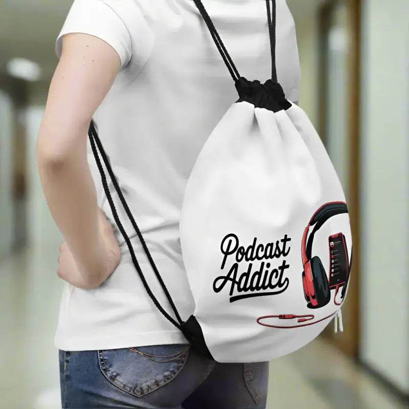 Rock your Style with the Podcast Addict Drawstring Bag - one Size Bags