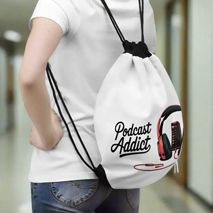 Rock your Style with the Podcast Addict Drawstring Bag - one Size Bags