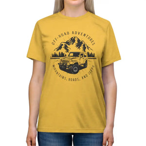 T-shirt - Ultimate Road Adventure Triblend Tee Rugged Jeeps Style - Dipaliz Yellow Gold Triblend / s