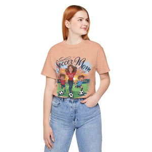 T-shirt - Soccer Mom Tee Short Sleeve Comfort Style Shirt - Dipaliz Heather Peach / s