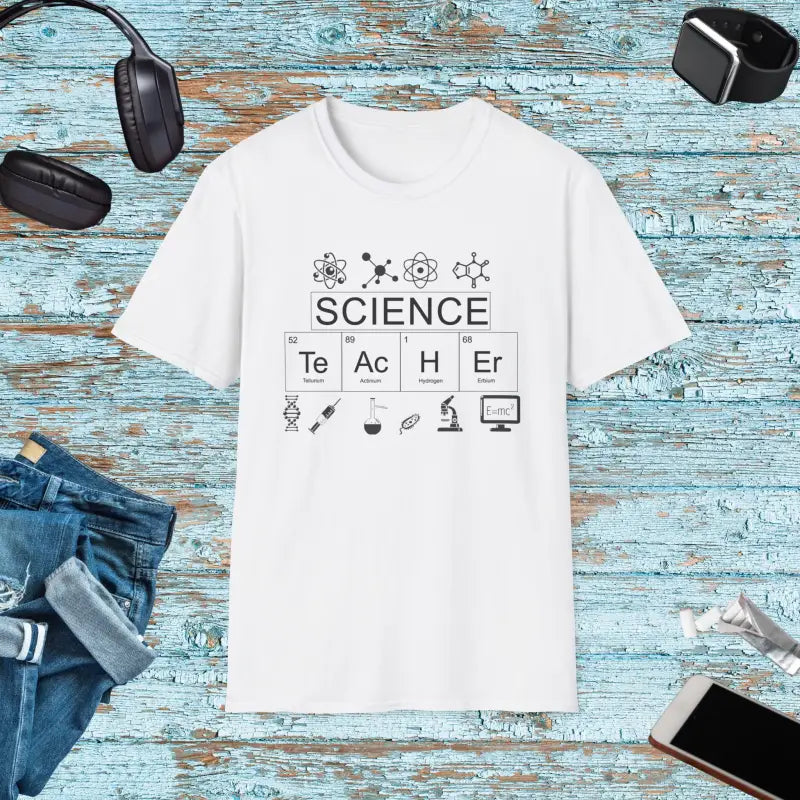 Unleash Comfort: Science Teacher Softstyle T-shirt - White / s T-shirt