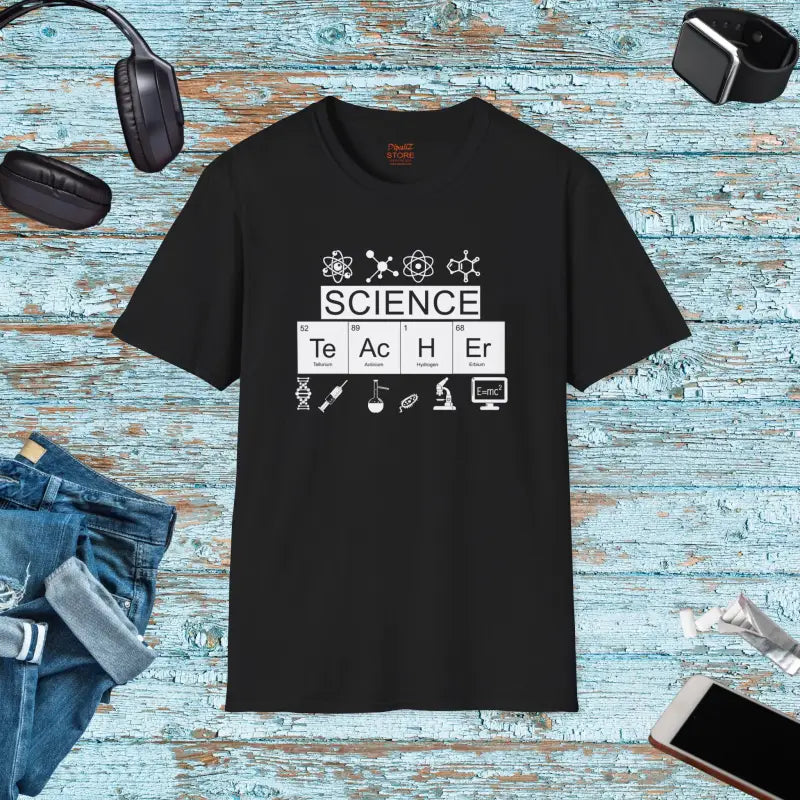 Unleash Comfort: Science Teacher Softstyle T-shirt - Black / s T-shirt