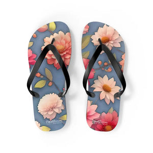 Unisex Flip Flops - Vibrant Floral Summer Style - Dipaliz - m / Black Sole - Slippers