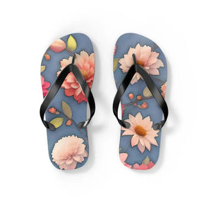 Unisex Flip Flops - Vibrant Floral Summer Style - Dipaliz - s / Black Sole - Slippers