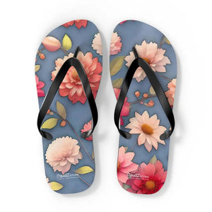 Unisex Flip Flops - Vibrant Floral Summer Style - Dipaliz - Xl / Black Sole - Slippers