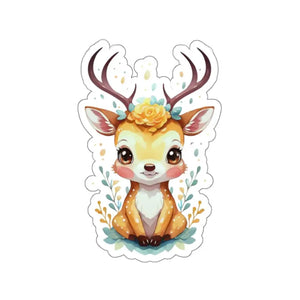 Ultimate Vinyl Deer Kiss-cut Stickers Secure Hold - Dipaliz - 4’’ × / White - Decorative