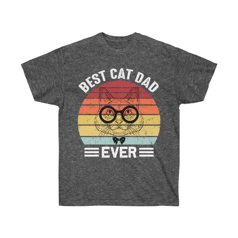 Cool Cat Dads: Unisex Ultra Cotton Tee for Feline Flair - Dark Heather / s T-shirt