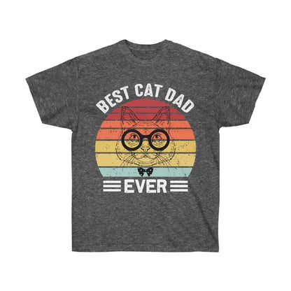 Cool Cat Dads: Unisex Ultra Cotton Tee for Feline Flair - Dark Heather / s T-shirt